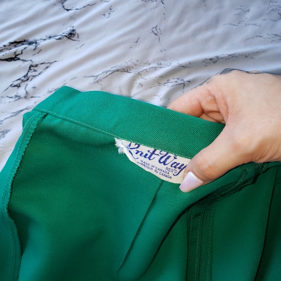Vintage Knit Way Canadian Made Womens Medium Long Maxi Turquoise Green Skirt - Picture 11 of 11